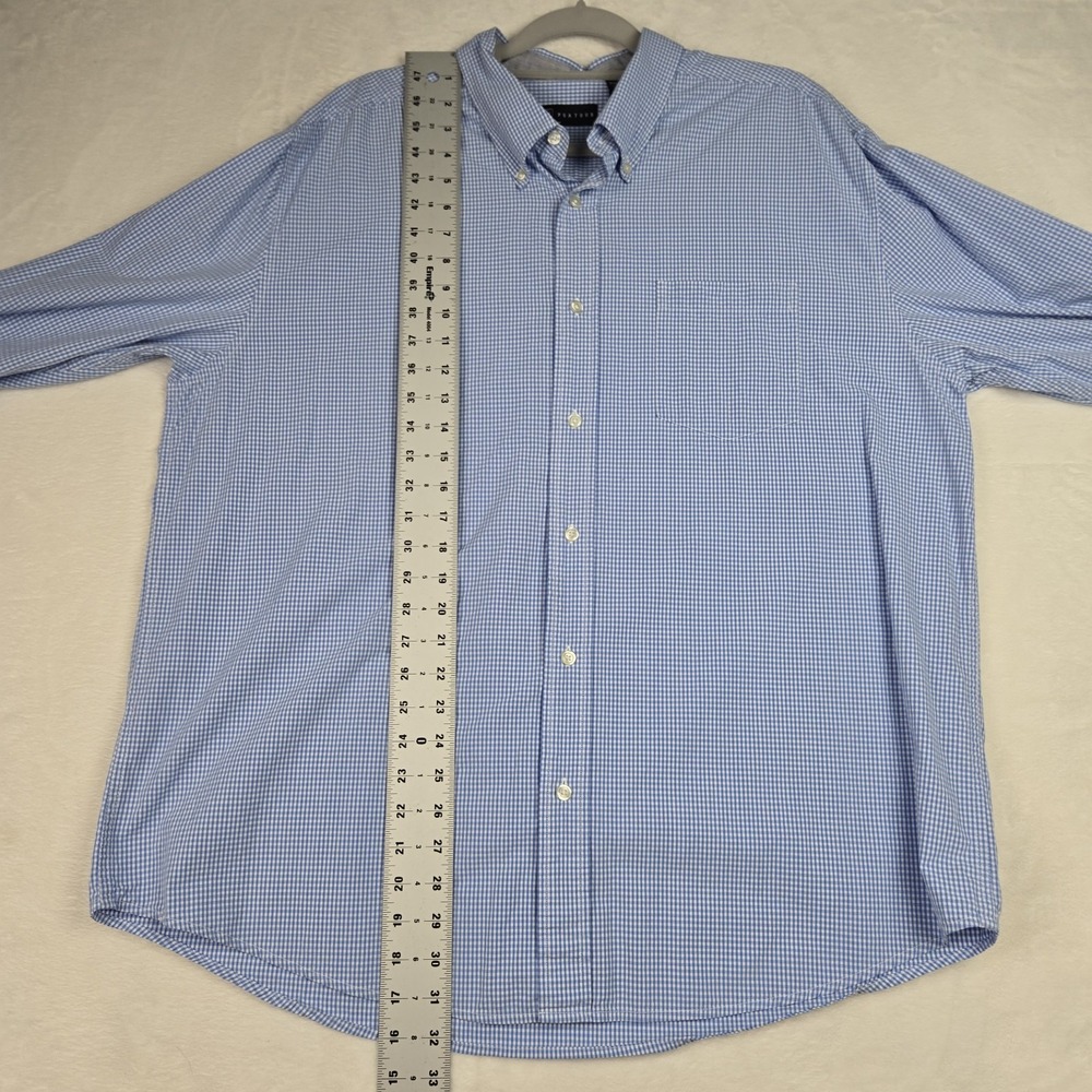 PGA Tour Men's Blue White‎ Gingham Button Down Shirt Size XXL Long Sleeve - Picture 5 of 7